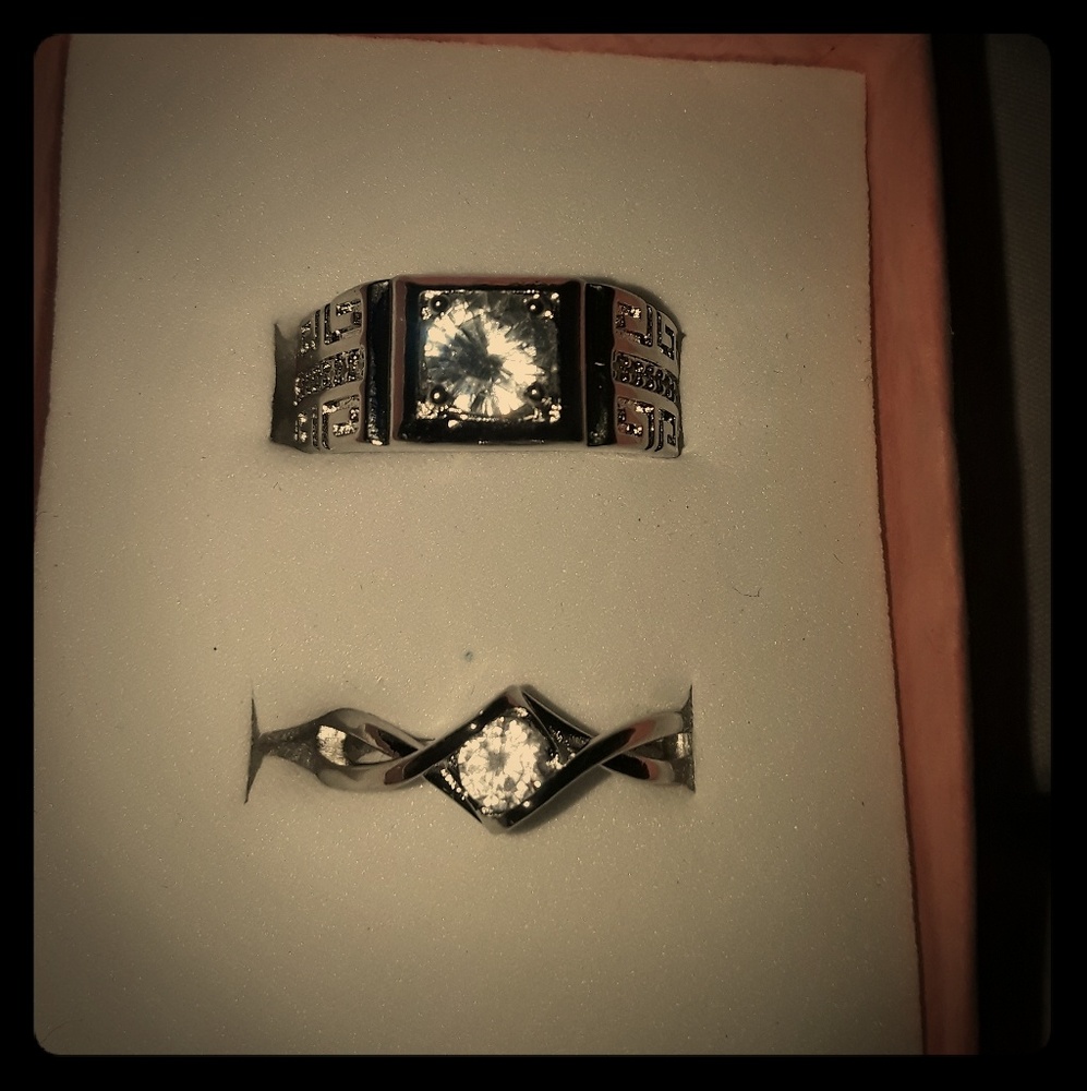 His & hers adjustable promise rings